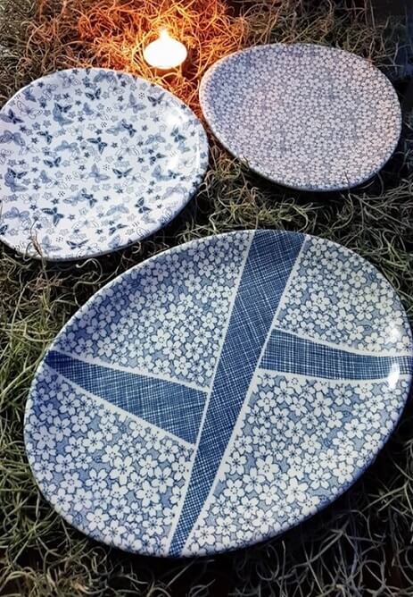 ceramic transfer blue patterns