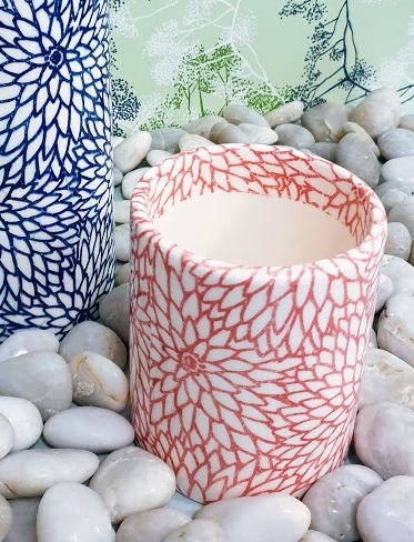 dahlia flower ceramic transfer