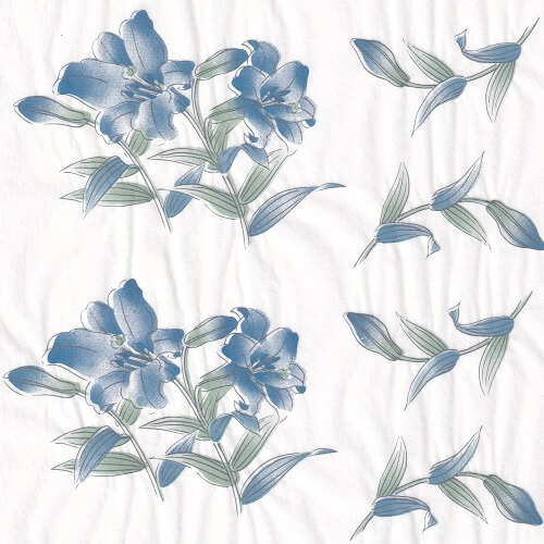 blue lilies ceramic transfer paper